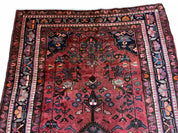 5.5 X 10 Handmade Wool Tribal Gallery Rug Wide Runner Corridor Rug Floral Red