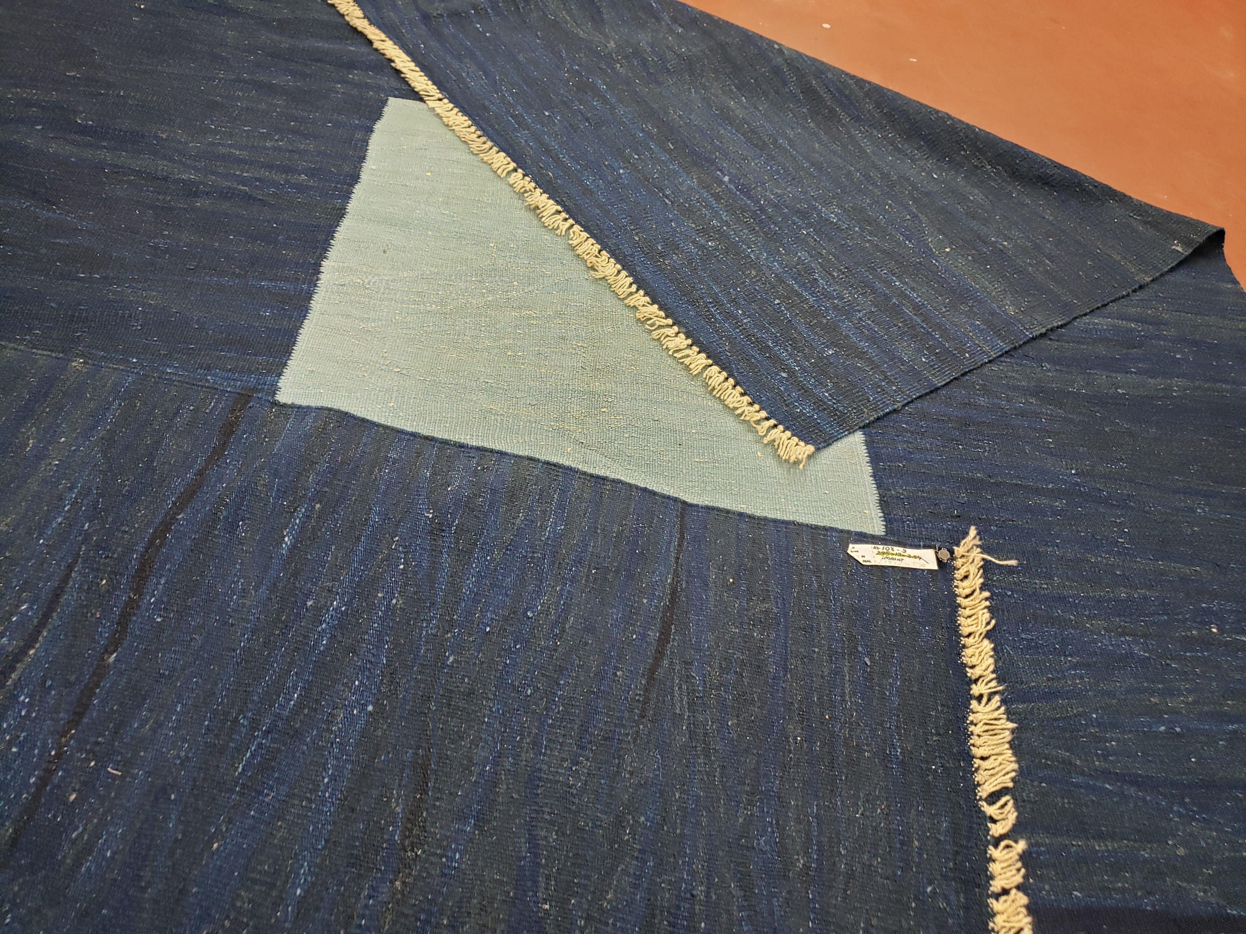 Large Turkish Kilim Rug, 6x9 - 7x10 Rug, Flatweave Carpets, Blue Rug, Abstract Rug, Playroom Rug, Rug for Nursery Room, Boho Rug, Wool