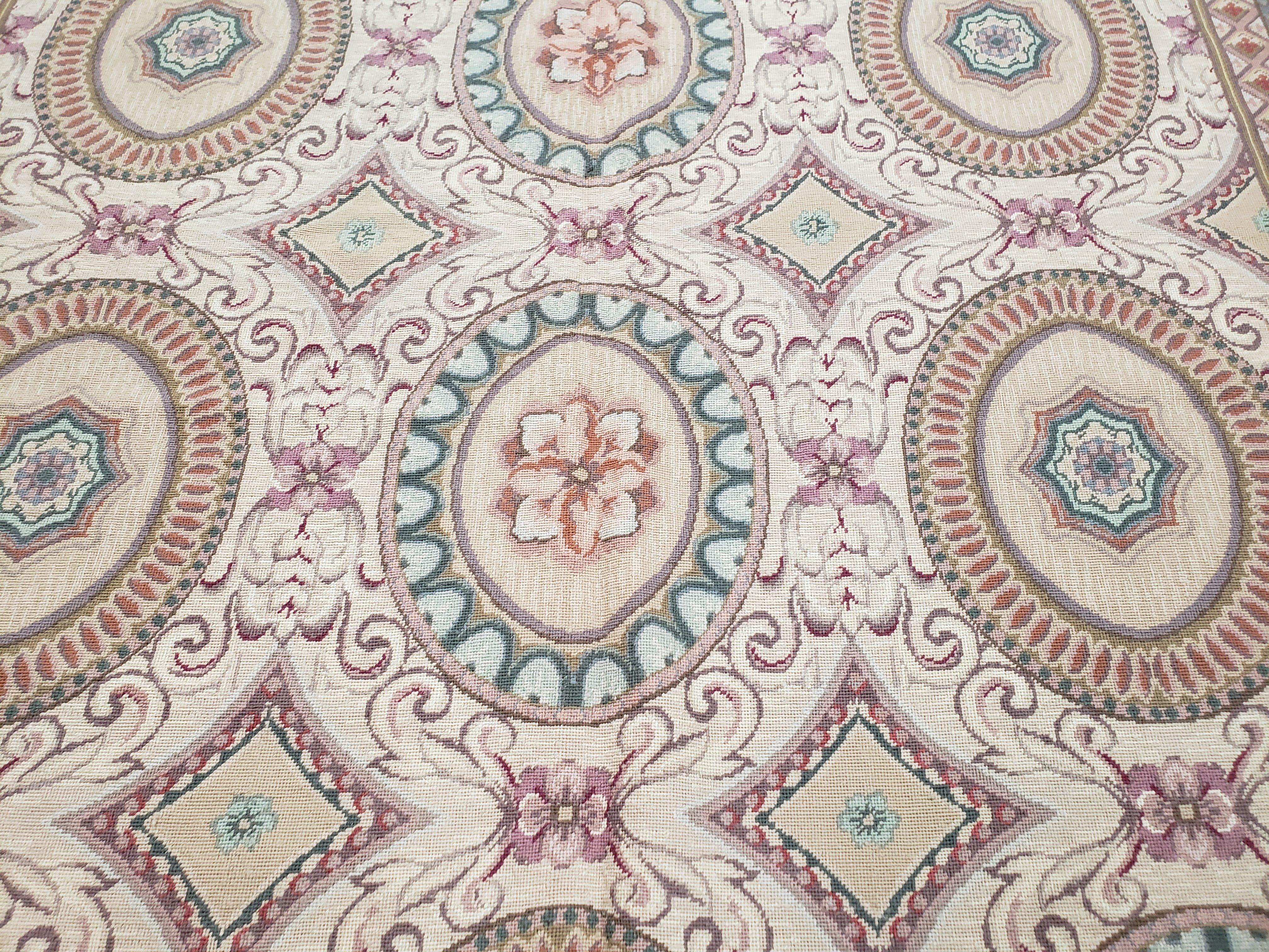 New Needlepoint Rug, 6x9 Needlepoint Carpet, Flatweave Rug, Vicotorian French European English Decor, Elegant Rug for Living Room, Handmade