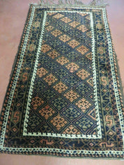 2' X 3' Antique Handmade Pakistani Bokhara Turkoman Balouchi Wool Rug Mat Nice