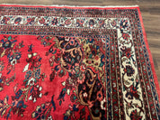 Palace Size Persian Rug 11x18, Red, Bibikabad Rug, Handmade Large Wool Carpet, Persian Hamadan Rug, Dargazin Rug