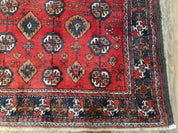 4 x 8 Handmade Baluch Afghan Turkoman Tribal Wool Rug Organic Dyes 8x4 Carpet