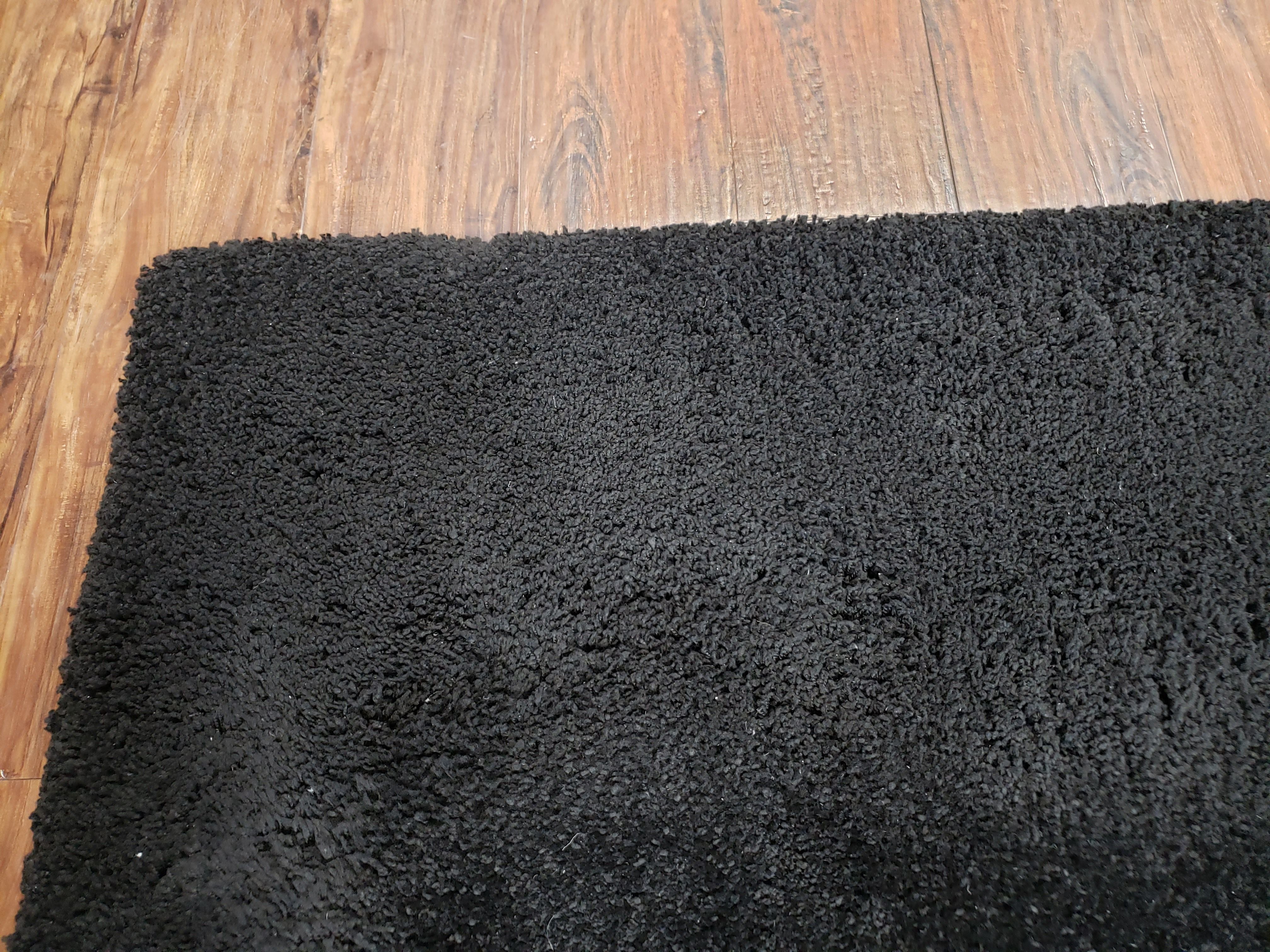 Black Shag Rug 8x10, Savafieh Milan Fluffy Black Carpet, Room Sized Shag Rug, Modern Contemporary Rug, Soft Living Room Rug, Bedroom Rug