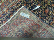 3'7" X 10' Antique Handmade India Floral Oriental Wool Runner Rug Organic Blue