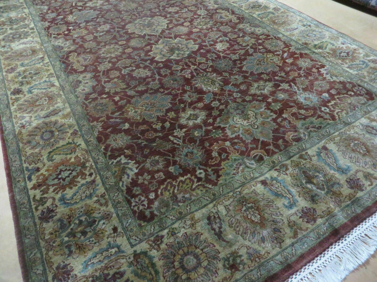 6' X 9' Handmade India Floral Oriental Wool Rug Carpet Tea Wash Red Hand Knotted