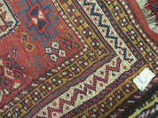 Antique Moroccan Runner Rug 4x9, Wide Runner, Hand Knotted Tribal Oriental Carpet, Hallway Rug, Geometric Medallions, Red, Bohemian Rug Nice