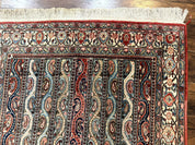 Persian Qum Rug 4x7, Striped Paisley Boteh Design