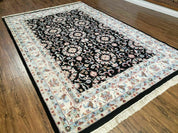6' X 9' Handmade Indian Agra Wool Rug Carpet Vegetable Dyes Black