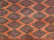 Antique Turkoman Rug 3'4" x 5', Collecticble Yamud Oriental Rug, Seat Pillow Cushion Cover, Tribal Mat, Wool Red Hand-Knotted Mafresh Carpet