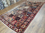 Antique Persian Bakhtiari Rug circa 1920s, Kheshti Panel Design, Wool, Hand-Knotted, 5'3" x 10'