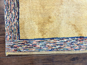 Indo Gabbeh Rug 3.7 x 5, Tribal Rug, Boho Rug, Wool Handmade Carpet