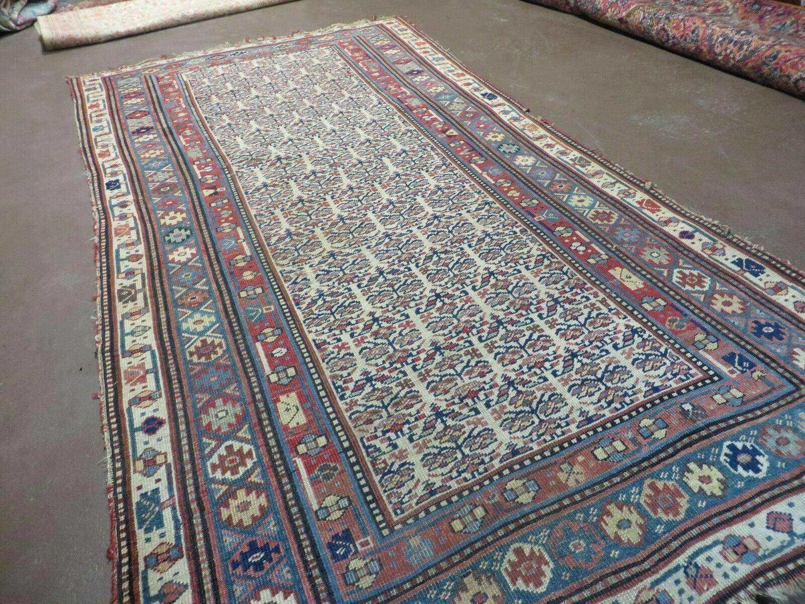 5' X 9' Antique Handmade Caucasian Kuba Wool Rug Veg Dye Runner Nice