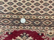 Pakistani Runner Rug 2.8 x 7.6, Red Turkoman Bokhara Runner