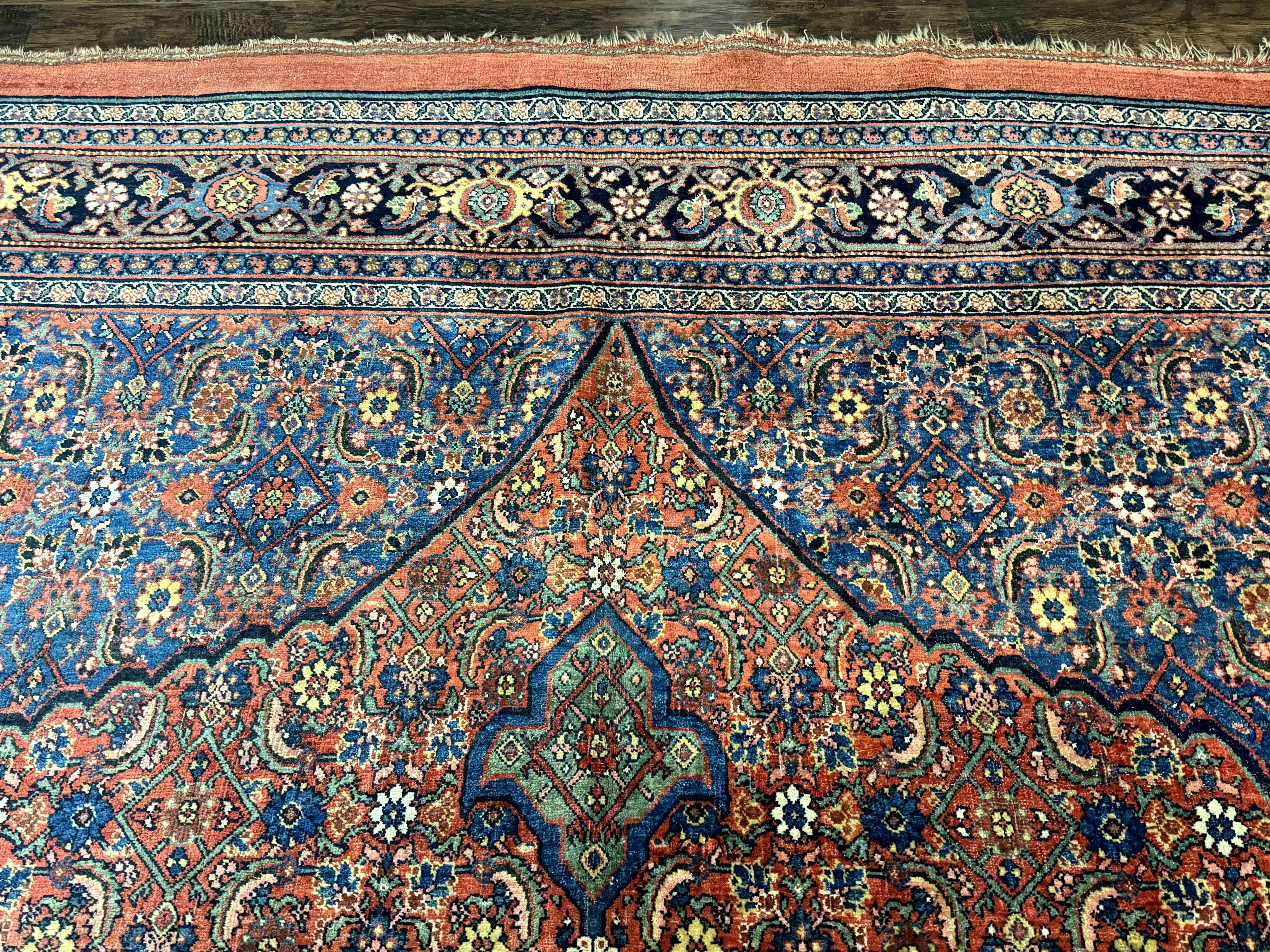 Antique Persian Bijar Rug 7x15