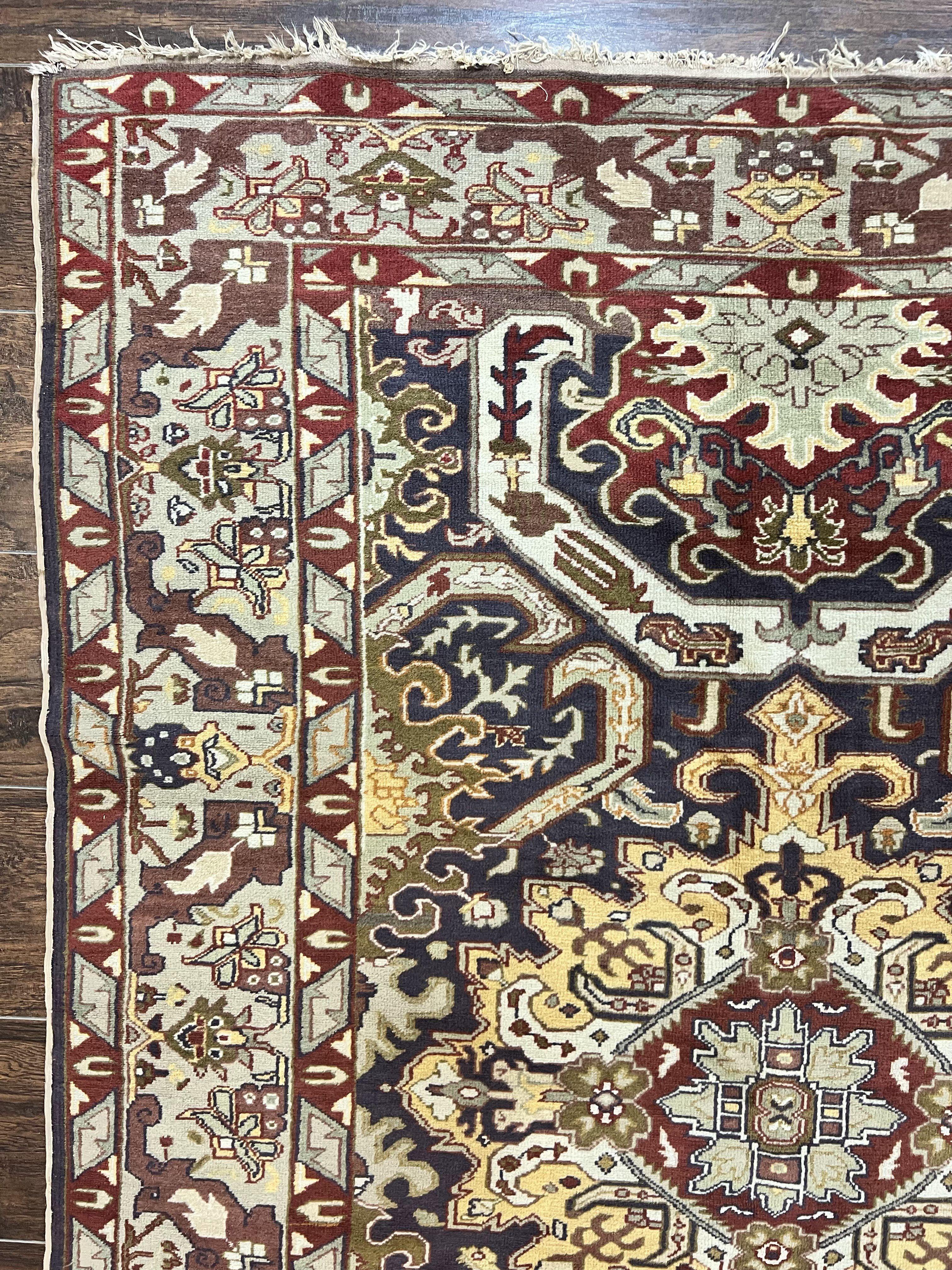 Antique Caucasian Rug, Kuba Seychour Rug, Handmade Wool Oriental Carpet, Azerbaijan Rug