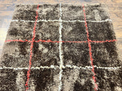 Shag Rug 6x8, Brown, Panel Design