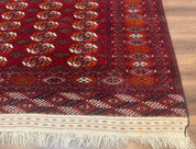 Persian Turkoman Rug 7x9, Red Tribal Carpet