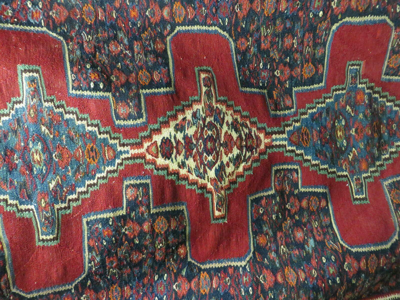 4' X 5' Antique Handmade Turkish Wool Kilim Flat weave Rug Blanket Tribal