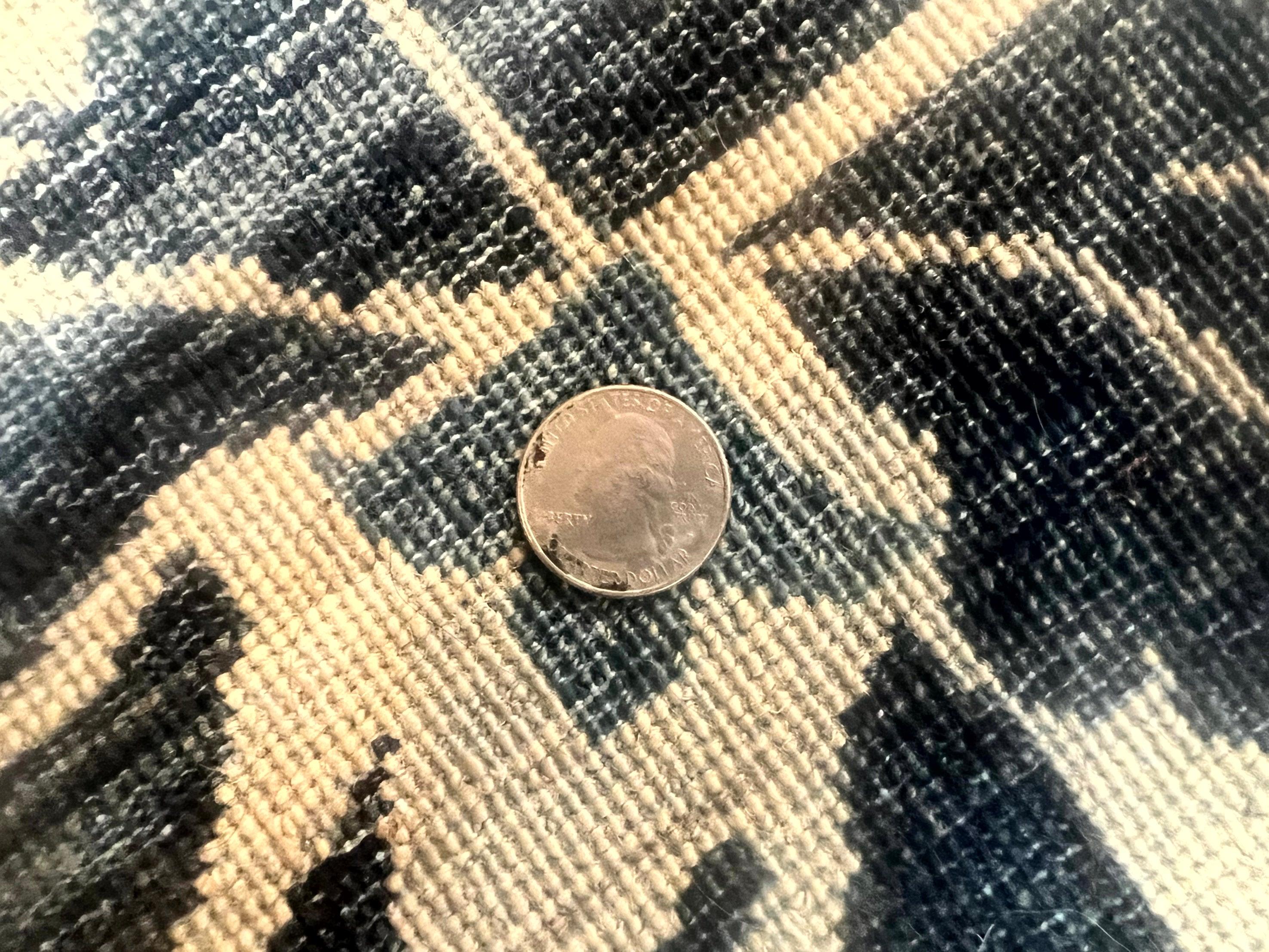 Sino Persian Rug 6x9, Hand Knotted Wool Carpet, Floral Allover, Blue Cream-Tan