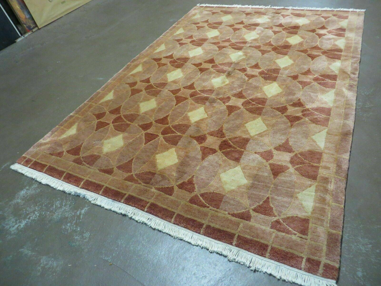 5' X 7' Modern Tibetan Nepal Art Deco Chinese Hand Knotted Wool Rug Decorative Contemporary Home Décor