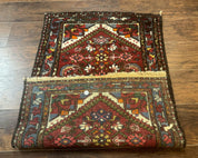 Small Red Persian Tribal Rug 2.6 x 4, Wool Rug, Persian Hamadan Rug