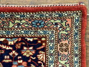 Persian Bidjar Rug 2.7 x 4, Red and Navy Blue, Small Persian Area Rug, Semi Antique