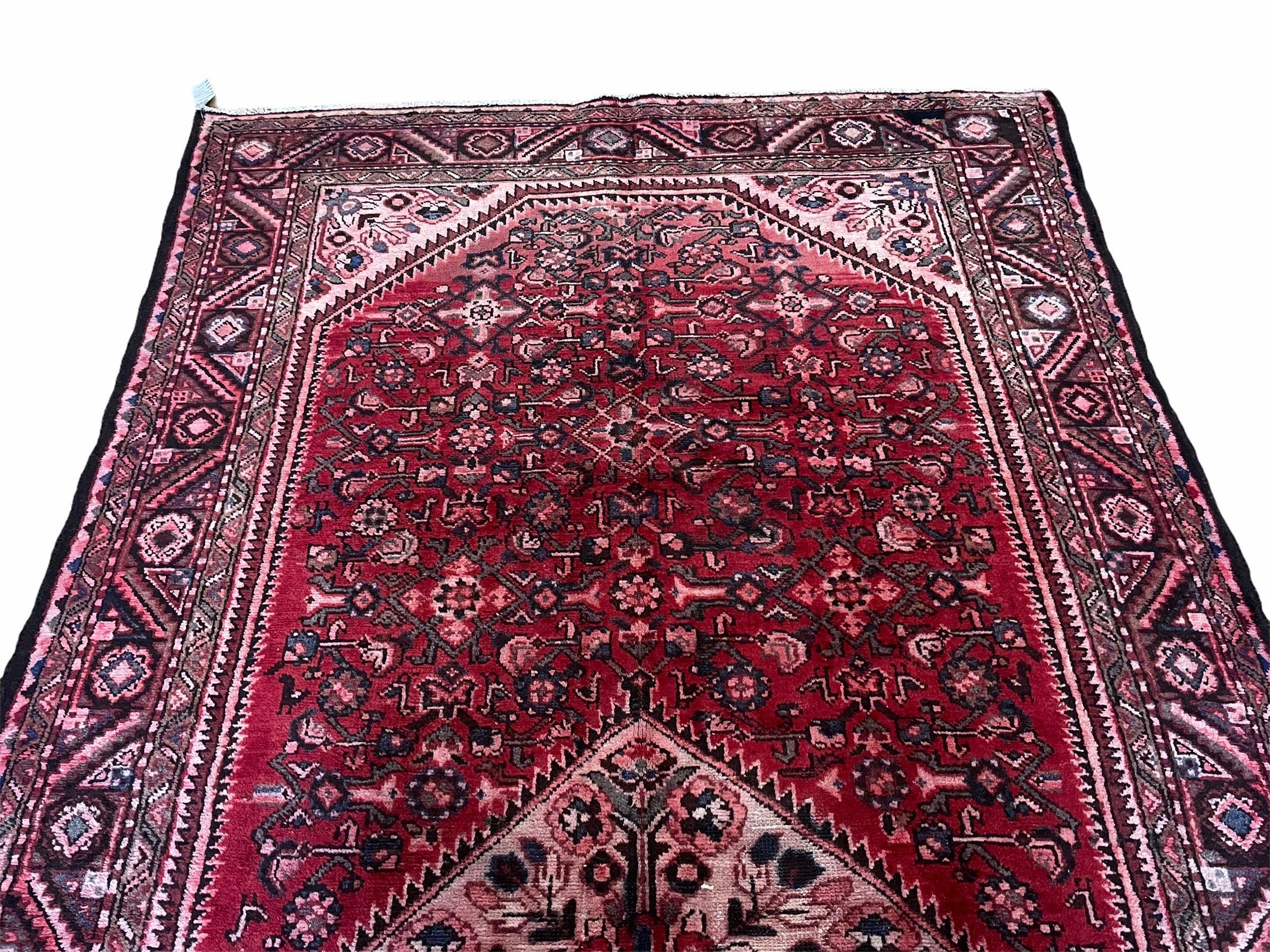 5.5 X 10 Antique Handmade Wool Tribal Gallery Rug All Over Red Runner Corridor