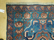 3'10" X 10' Antique Caucasian Seychor Rug Hand Made Wool Carpet Organic Dye Nice