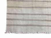 5x8 Turkish Kilim Rug, Flatweave Carpet, Striped Blanket, Southwestern Design, New, Gray, Wool, High Quality, Hand-Knotted