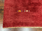 Modern Indo Persian Gabbeh Rug 7x10, Red, Tribal Area Rug