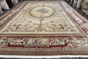 Palace Size Aubusson Rug 12x18, Extra Large, French European Carpet, Soft Wool Pile, Elegant