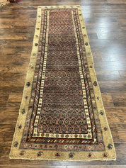 Antique Persian Sarab Runner Rug 3x11, Wool Camel Hair, Tribal Carpet for Hallway 3 x 11, Antique 1920s Rug, Handmade