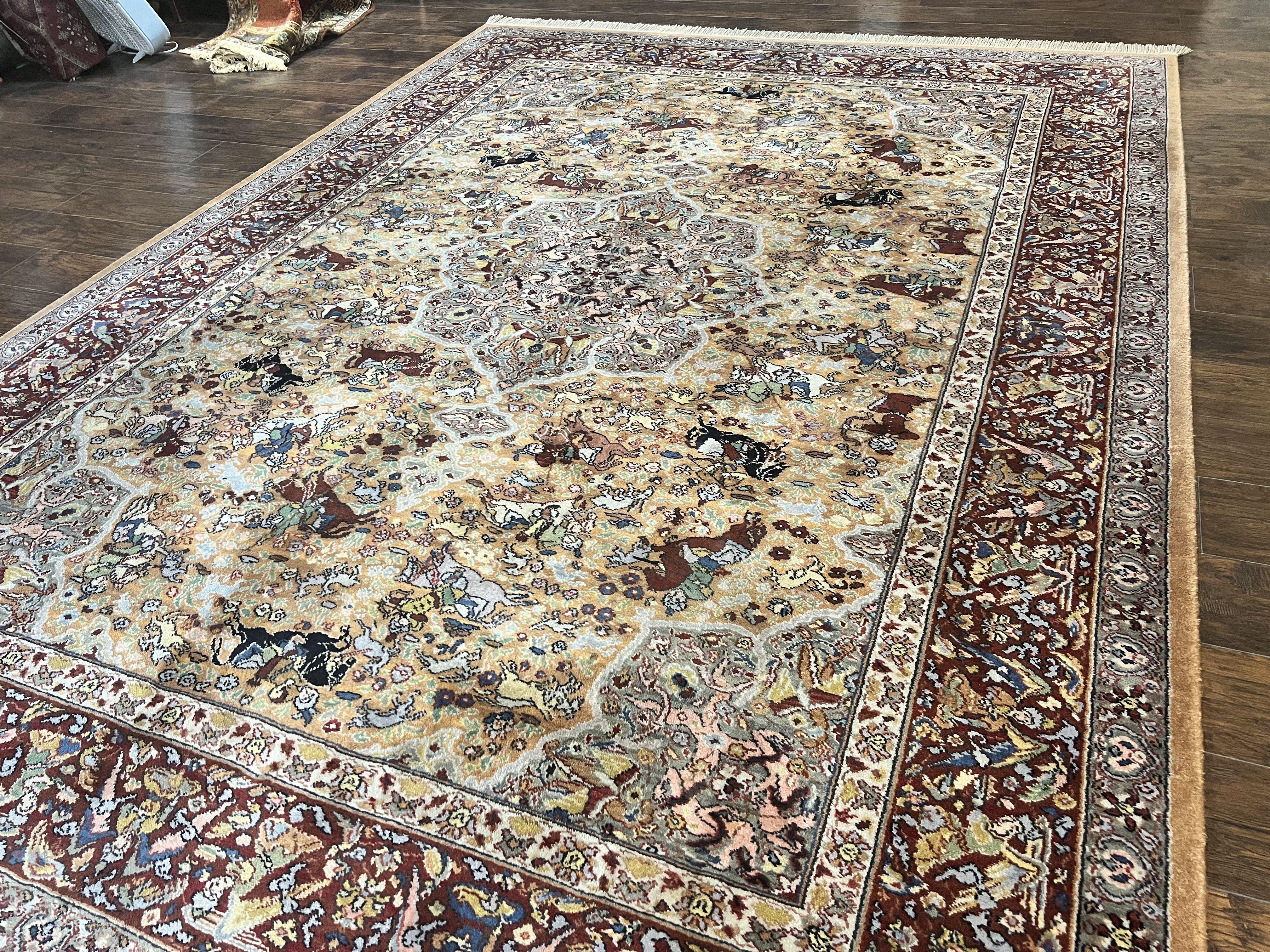 Karastan Rug 8.8 x 12 Persian Hunting Rug #723, Wool Pile