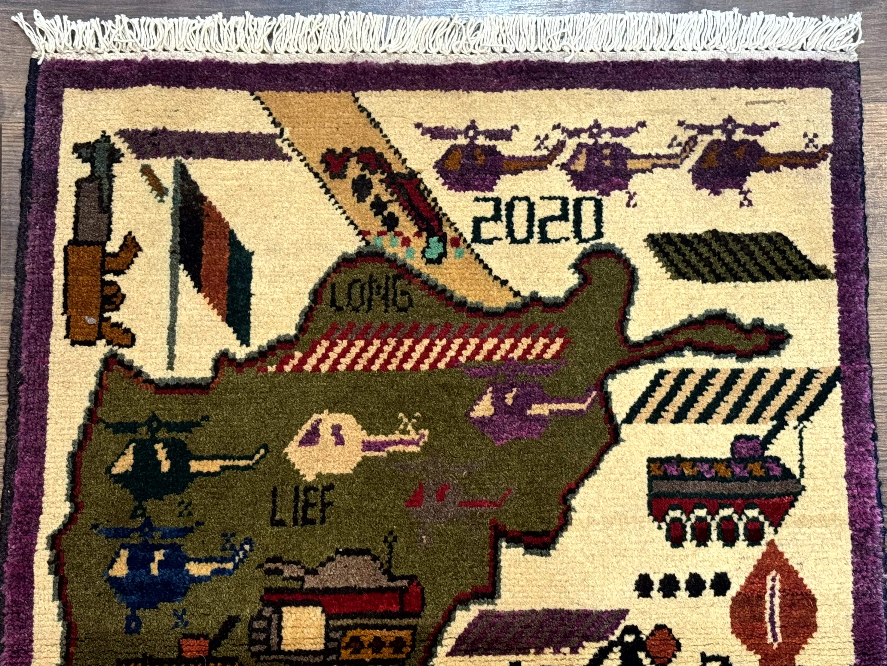 Small Afghan War Rug, Collectible, Wool