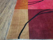 8' X 10' Tibetan Nepal Art Deco Hand Knotted Wool Rug Modern Contemporary Nice