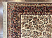 Karastan Rug 8' 8" x 12', Ivory Sarouk #760, Original Karastan Carpet 700 Series, Wool Karastan Area Rug, USA Made, Large Karastan w/ Label