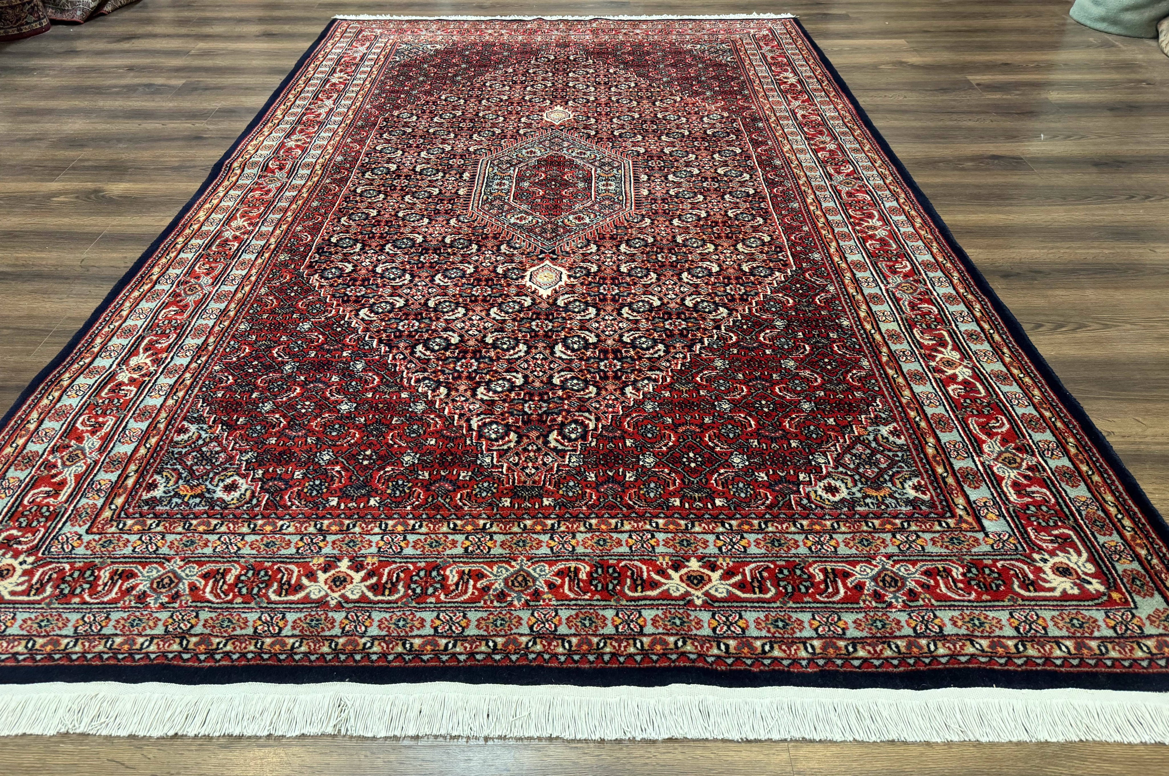 Indo Persian Bijar Rug 6x9, Hand Knotted Wool Carpet