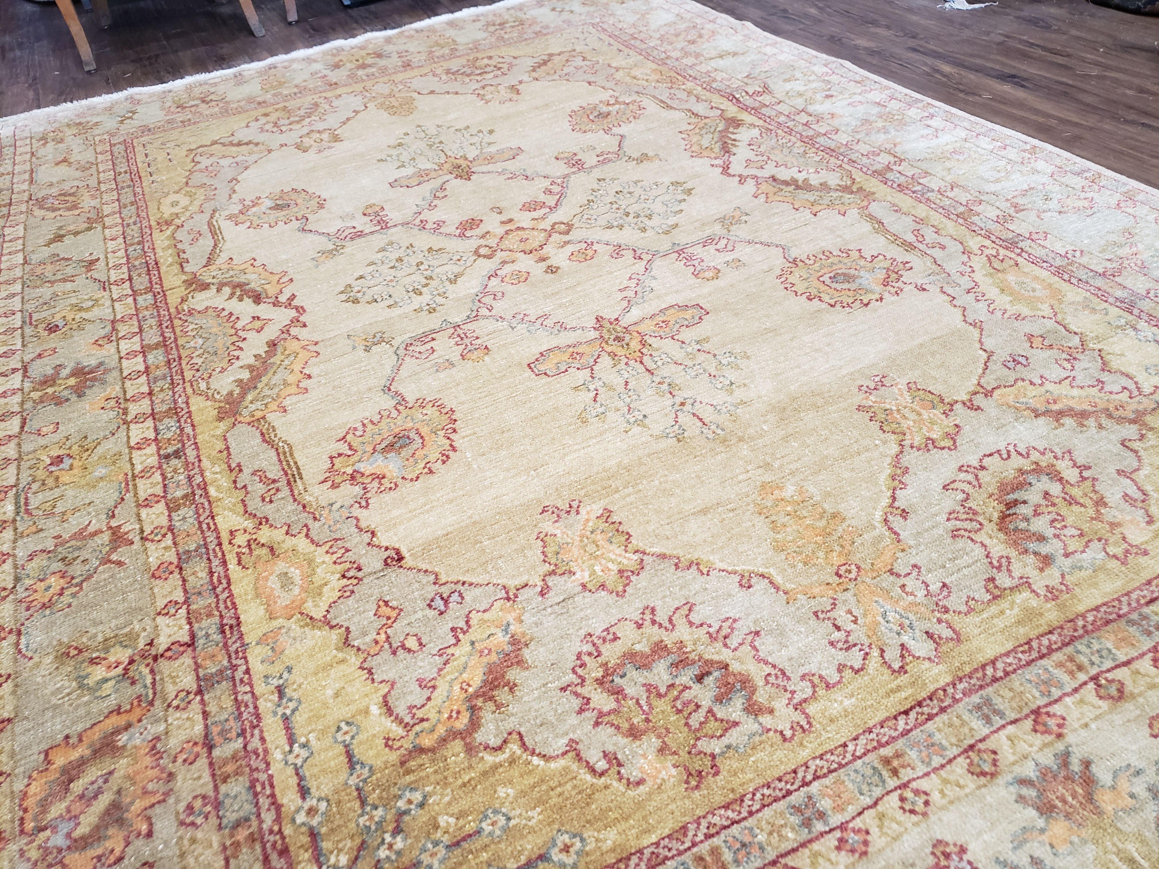 6x9 Turkish Oushak Rug, Wool Rug, Hand Knotted