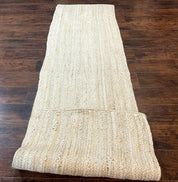 Modern Jute Runner Rug 2.7 x 10, Rug for Hallway or Kitchen, Farmhouse Rug