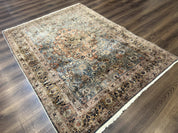 Silk Turkish Kayseri Rug 5x7, Light Blue
