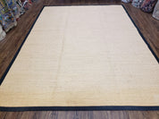 Jute Rug 8x10, Natural Jute Fiber Area Rug, Natural Sisal Area Rug with Black Border, 8x10 Carpet, Solid Jute Rug 8 x 10, Farmhouse Rug
