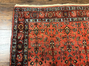 Antique Persian Tribal Rug 5 x 6.6, Tomato Red, Hamadan Angelas Rug