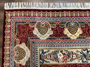 Wonderful Aubusson Rug 10x14, Red Maroon, Elegant, Fine 200 KPSI