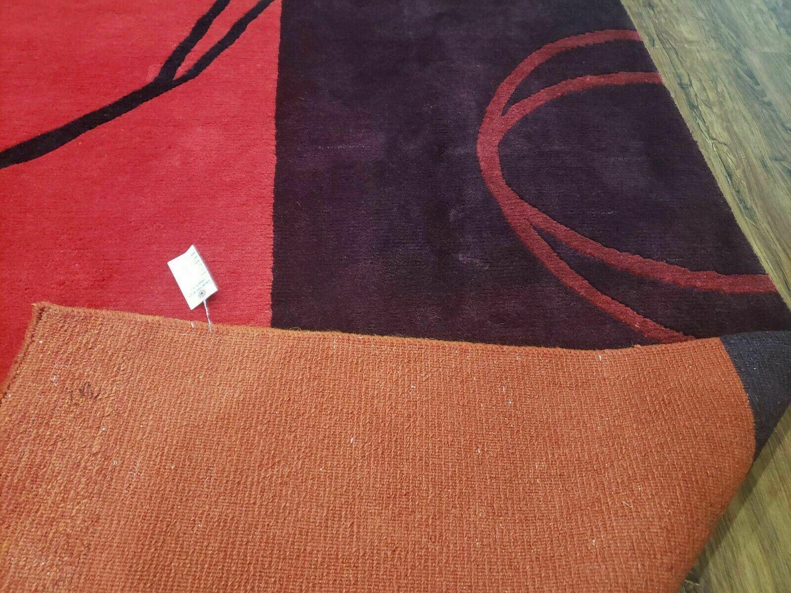 8' X 10' Tibetan Nepal Art Deco Hand Knotted Wool Rug Modern Contemporary Nice