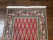 Persian Tabriz Runner Rug 3x16, Paisley Boteh Design, Red and Cream, Rug for Hallway, 16ft Wool Runner