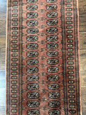 Pakistani Turkoman Bokhara Runner Rug 2.8 x 12, Oriental Runner for Hallway