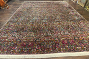 Rare Antique Persian Kerman Lavar Rug 9x12, Boteh Paisley Design