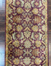 Indian Agra Runner Rug 2.6 x 17.5, Long Runner Rug for Hallway, Floral Handmade