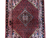 4x6 Antique Rug Handmade Wool Rug Organic Dyes Red Ivory Red Tribal Rug Boho Rug