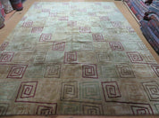 8' X 11' Modern Tibetan Nepal Art Deco Chinese Handmade Wool Silk Rug Abstract